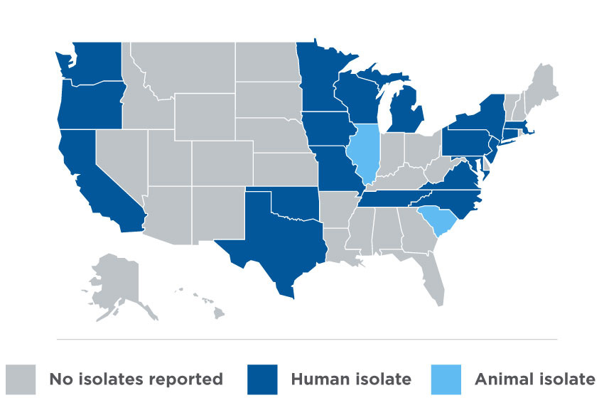 Tracking the mcr gene in the United States