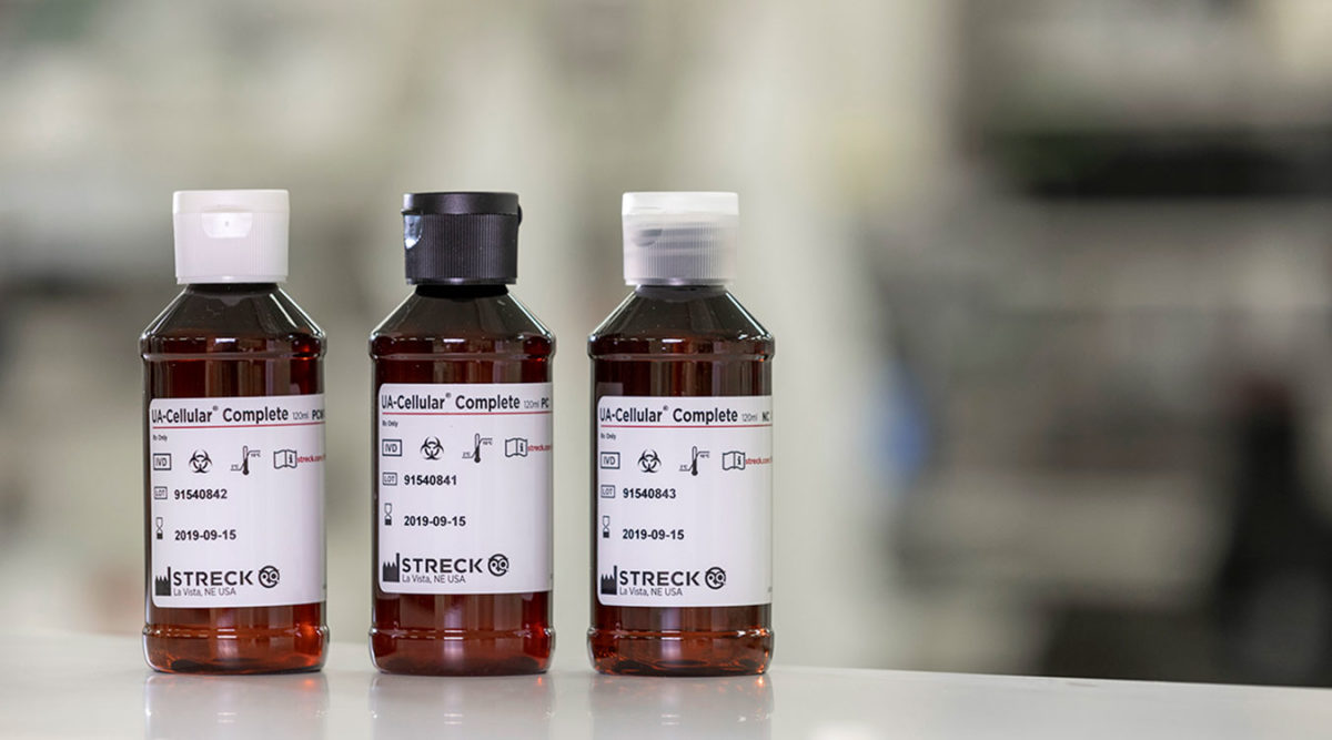 UA-Cellular Complete combined chemistry and sediment urinalysis control on lab bench